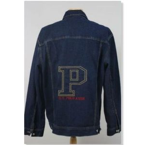 US Polo Assn Dark Blue Jean Denim Oversized Men's Jacket Large